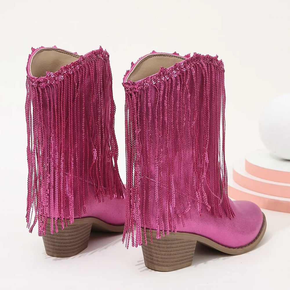 Tassels Pink Elegant Britain Princess Children Boot Shoes - Tophatter Daily Deals