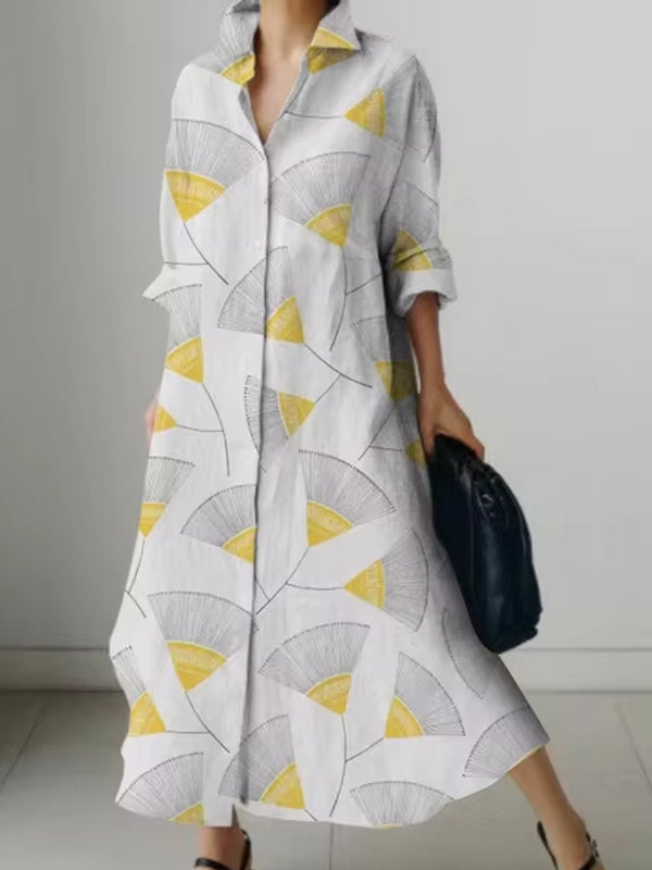 Women's Elegant Shirt Dresses Gray Maxi Dresses - Tophatter Daily Deals