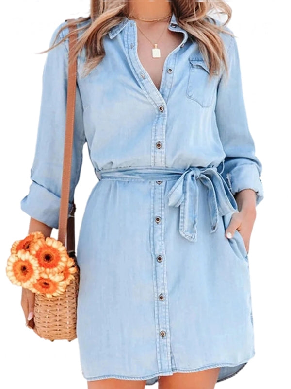 Fashion Women Casual Denim Dress Mini Dresses - Tophatter Daily Deals