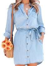 Fashion Women Casual Denim Dress Mini Dresses - Tophatter Daily Deals