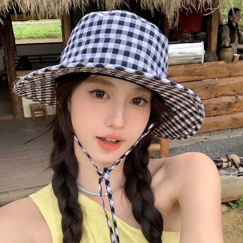 Vintage Plaids Bucket Hats Protection UV Protection Sun Hat Black Cap - Tophatter Daily Deals