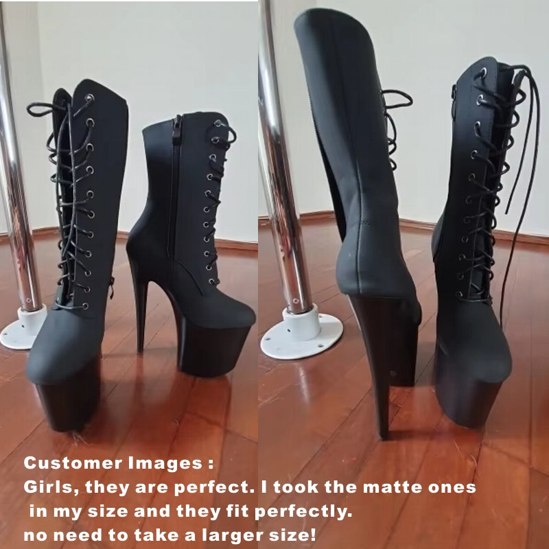 Simply Beautiful Heels Platform Lace Up Dance Ankle heels - Tophatter Daily Deals