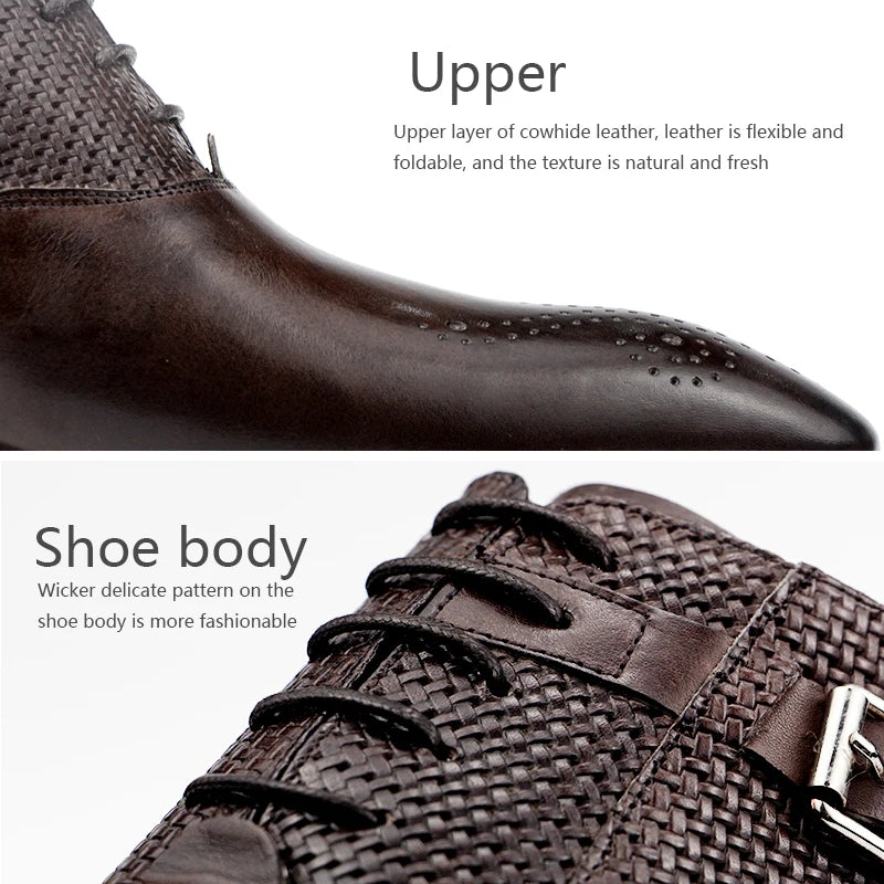 Exquisite Metal Buckle Genuine Leather Men Business Shoes Men Dresses Shoes - Tophatter Daily Deals