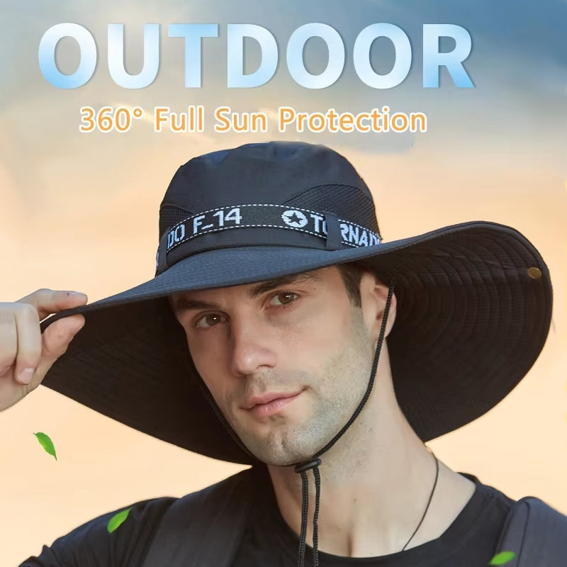 Fashion Big Brim Caps Hat Men Anti-UV Sun Hats Cap - Tophatter Daily Deals
