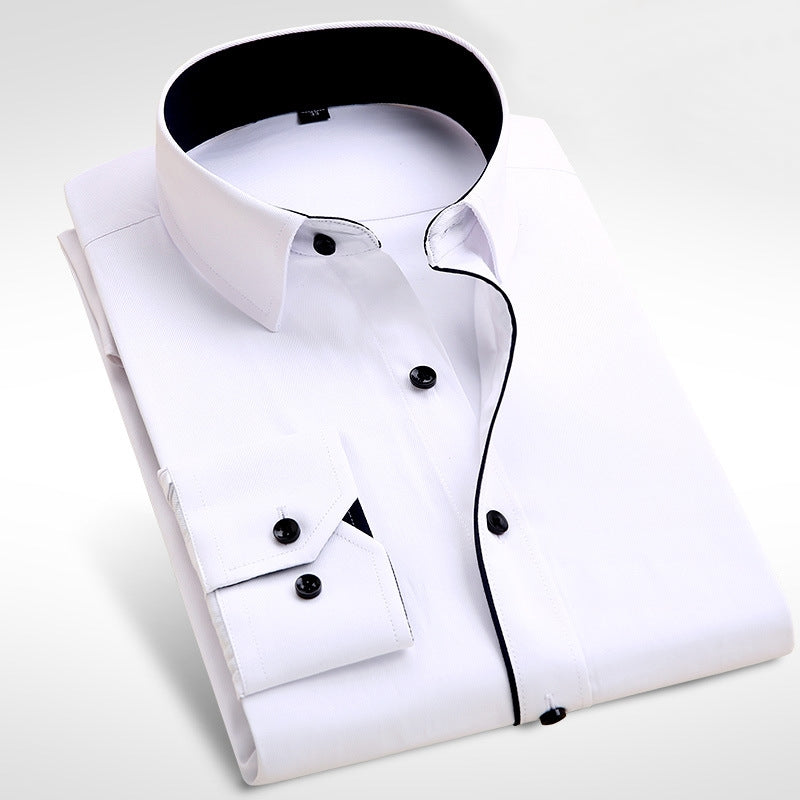 Men Business Classic Striped Tuxedo Shirts White Men's Shirts - Tophatter Daily Deals