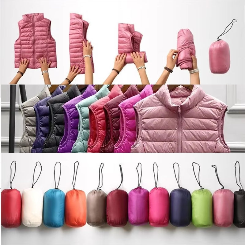 Duck Down Jacket Women Puffer Jacket Vest Coats & Jackets - Tophatter Daily Deals