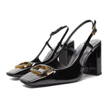 Elegant Women Sling Back Shoes Modern Office Heels Black heels - Tophatter Daily Deals