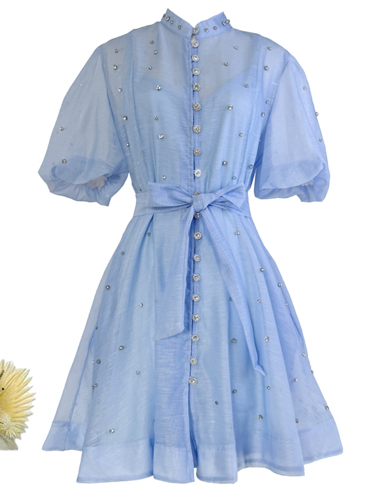 Casual Crystal Beading Short Formal Dress Mini Dresses - Tophatter Daily Deals