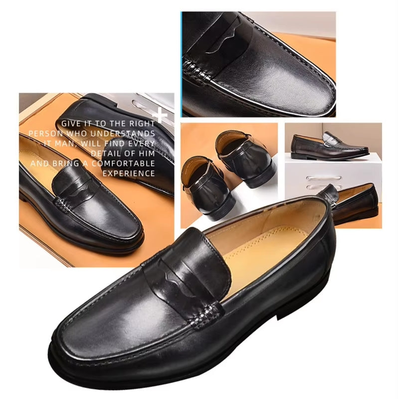 Fashion Business Leather Slip On Loafers Men Dresses Shoes - Tophatter Daily Deals