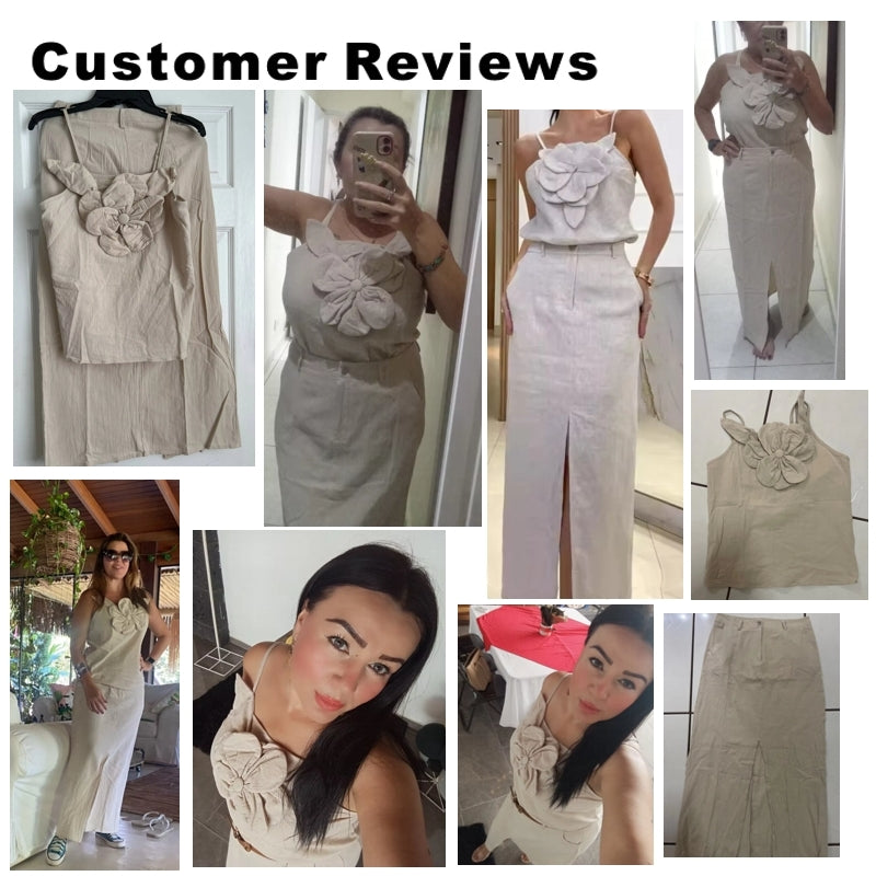 Hanging Strap Cotton Dress Set For Women Maxi Dresses - Tophatter Daily Deals
