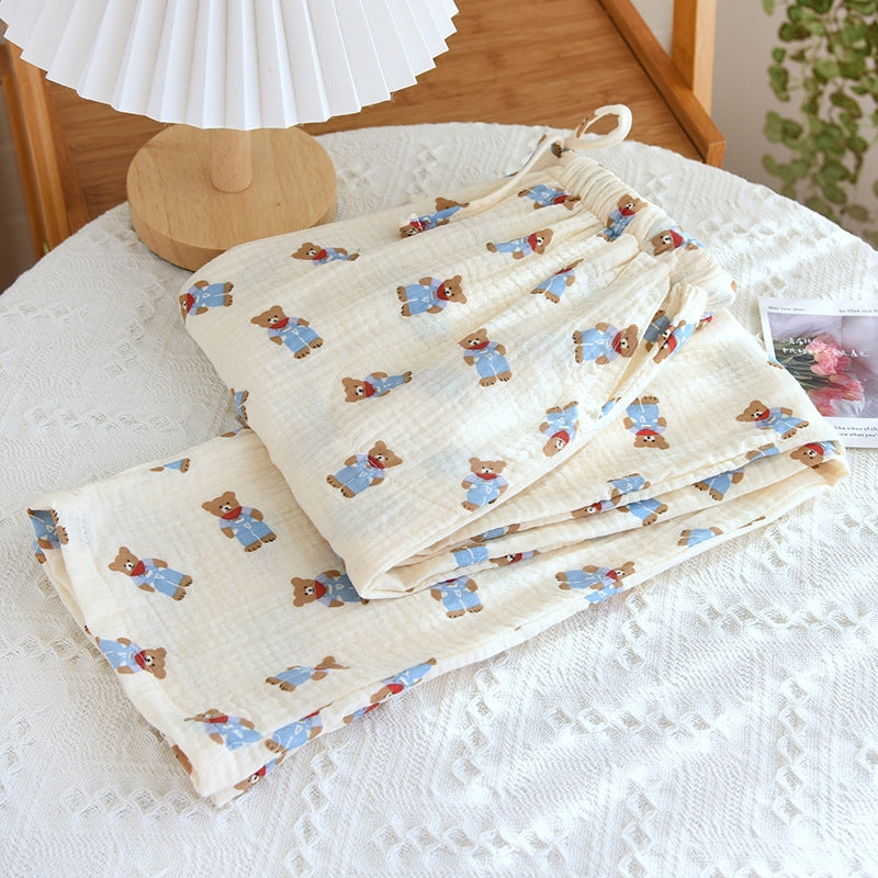 Casual Straight Trousers Home Clothes Pants Beige Gradient Jumpsuits Pants - Tophatter Daily Deals