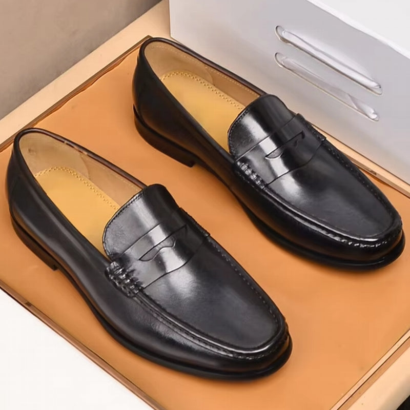 Fashion Business Leather Slip On Loafers Men Dresses Shoes - Tophatter Daily Deals