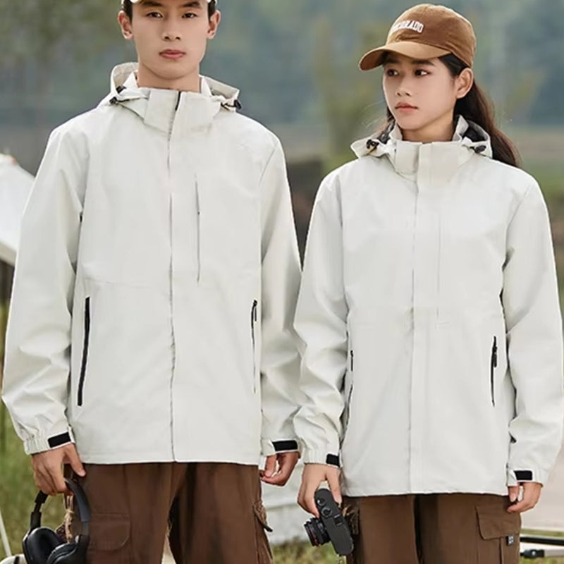 Outdoor Waterproof and Windproof Hooded Windbreaker Coats Tracksuits - Tophatter Daily Deals