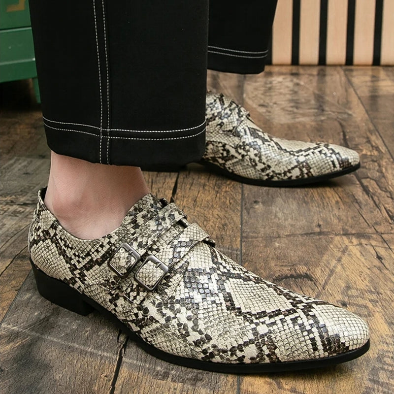 Stylish Men Snake Print Casual Dress Shoes Men Dresses Shoes - Tophatter Daily Deals