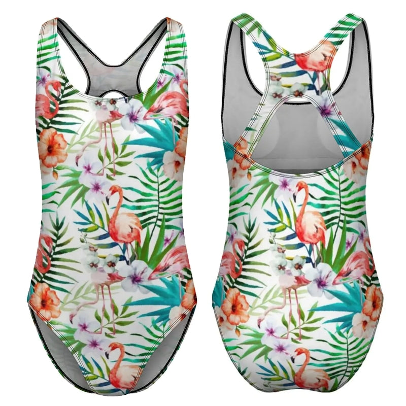 Tropical Flamingo Women Swimsuit One Piece Swimwear - Tophatter Daily Deals