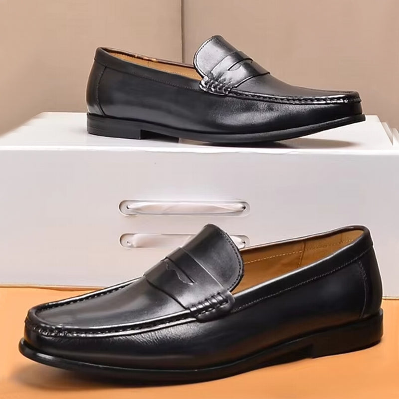 Fashion Business Leather Slip On Loafers Men Dresses Shoes - Tophatter Daily Deals