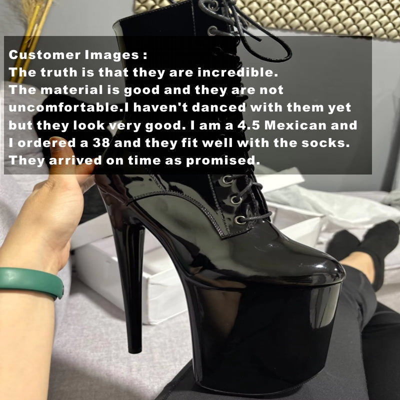 Simply Beautiful Heels Platform Lace Up Dance Ankle heels - Tophatter Daily Deals