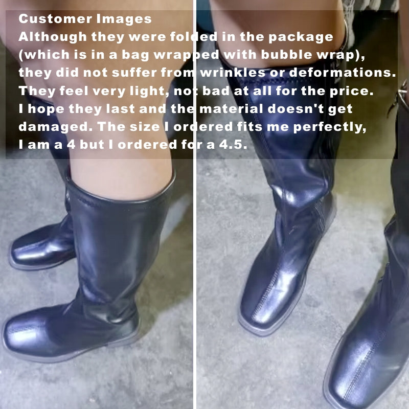 Vintage Thick Heel Women Side Zippers Knee High Boots Boots - Tophatter Daily Deals