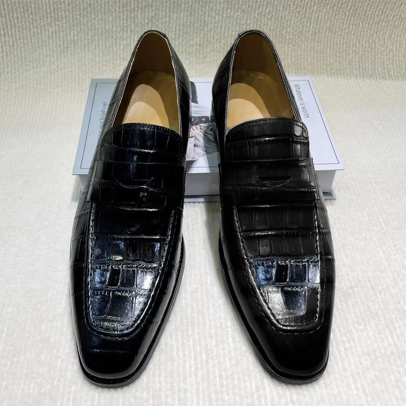 Men Pointed Loafers Slip-on Leather Shoes Men Dresses Shoes - Tophatter Daily Deals