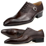 Exquisite Metal Buckle Genuine Leather Men Business Shoes Men Dresses Shoes - Tophatter Daily Deals