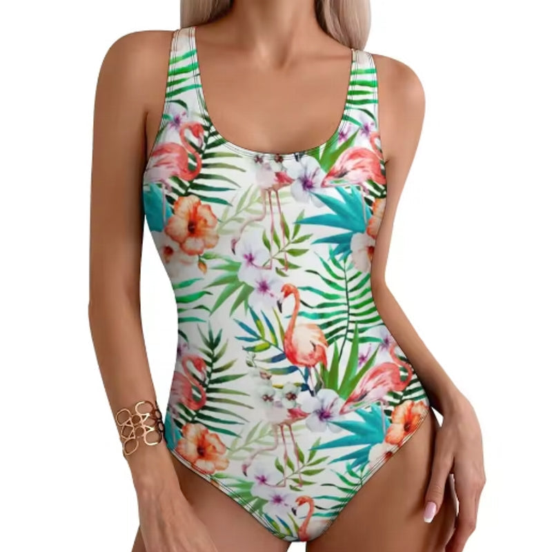 Tropical Flamingo Women Swimsuit One Piece Swimwear - Tophatter Daily Deals