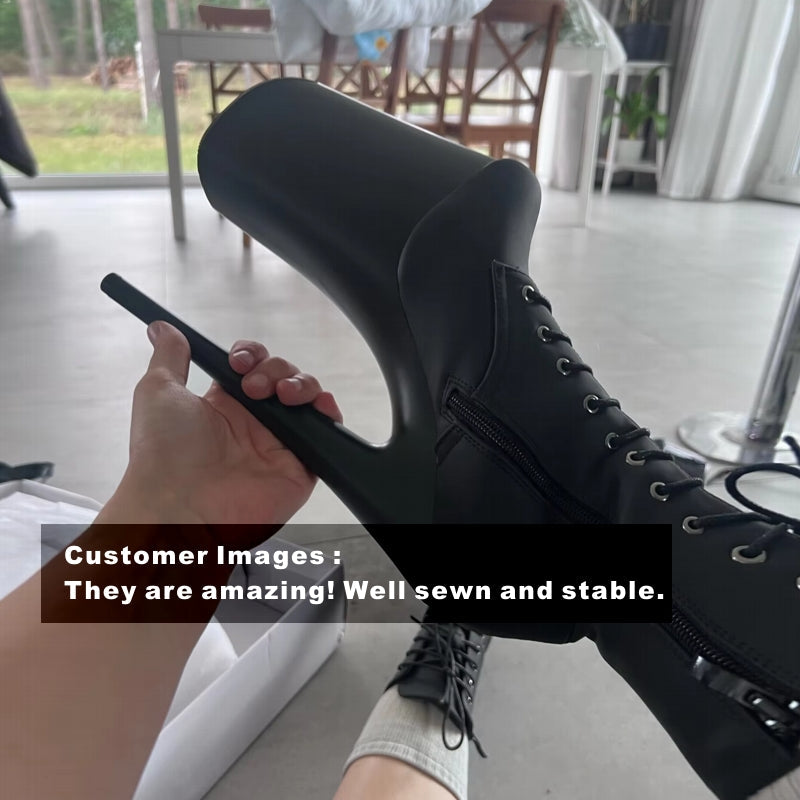 Simply Beautiful Heels Platform Lace Up Dance Ankle heels - Tophatter Daily Deals