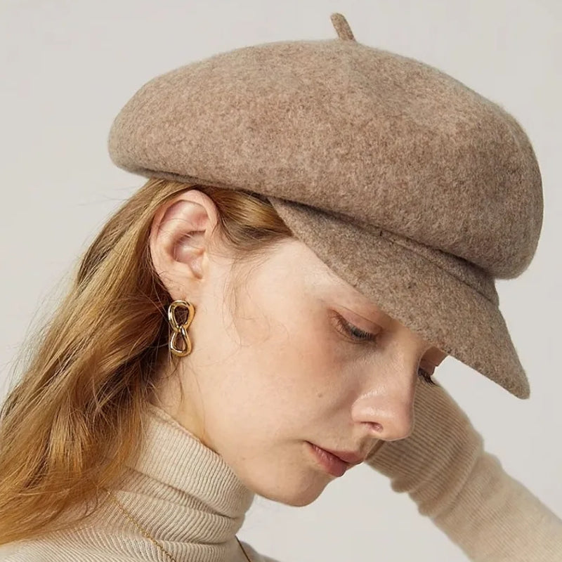 Women Leisure Painter Hat 100% Wool Berets Cap - Tophatter Daily Deals