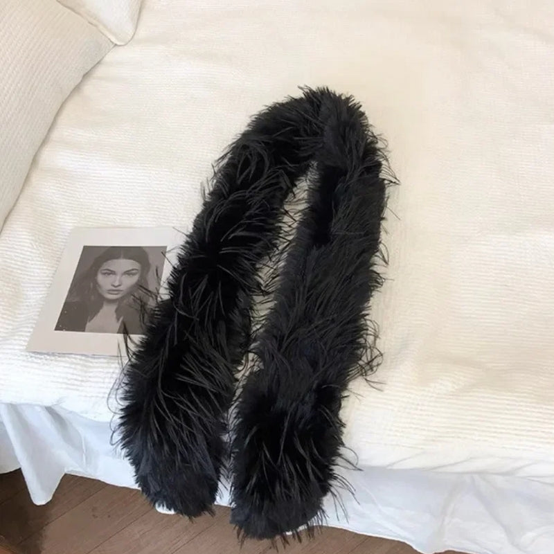 Fluffy Thick Scarf Women Plush Long Strip Scarf Shawl Scarf - Tophatter Daily Deals