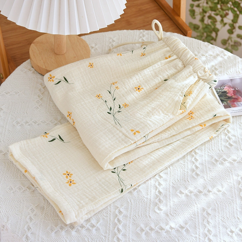 Casual Straight Trousers Home Clothes Pants Beige Jumpsuits Pants - Tophatter Daily Deals