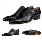 Exquisite Metal Buckle Genuine Leather Men Business Shoes Men Dresses Shoes - Tophatter Daily Deals