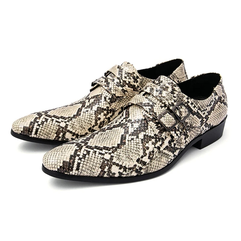 Stylish Men Snake Print Casual Dress Shoes Men Dresses Shoes - Tophatter Daily Deals