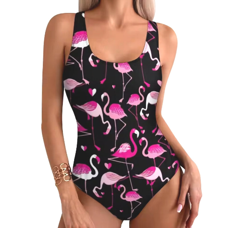 Tropical Flamingo Women Swimsuit One Piece Magenta Swimwear - Tophatter Daily Deals
