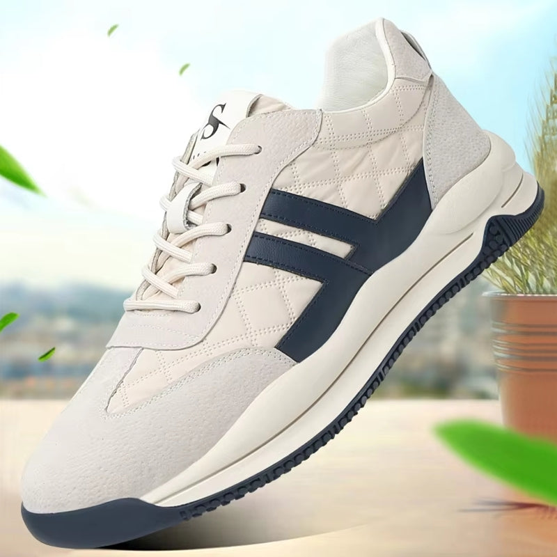 Genuine Leather Lift Sneakers Elevator Shoes Men Sneakers - Tophatter Daily Deals