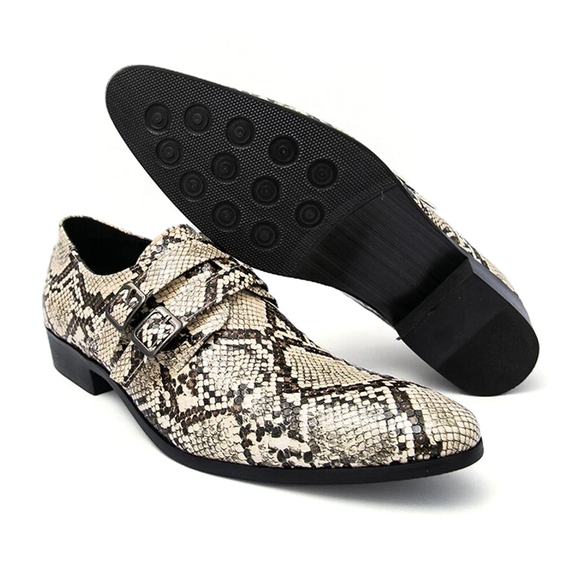 Stylish Men Snake Print Casual Dress Shoes Men Dresses Shoes - Tophatter Daily Deals