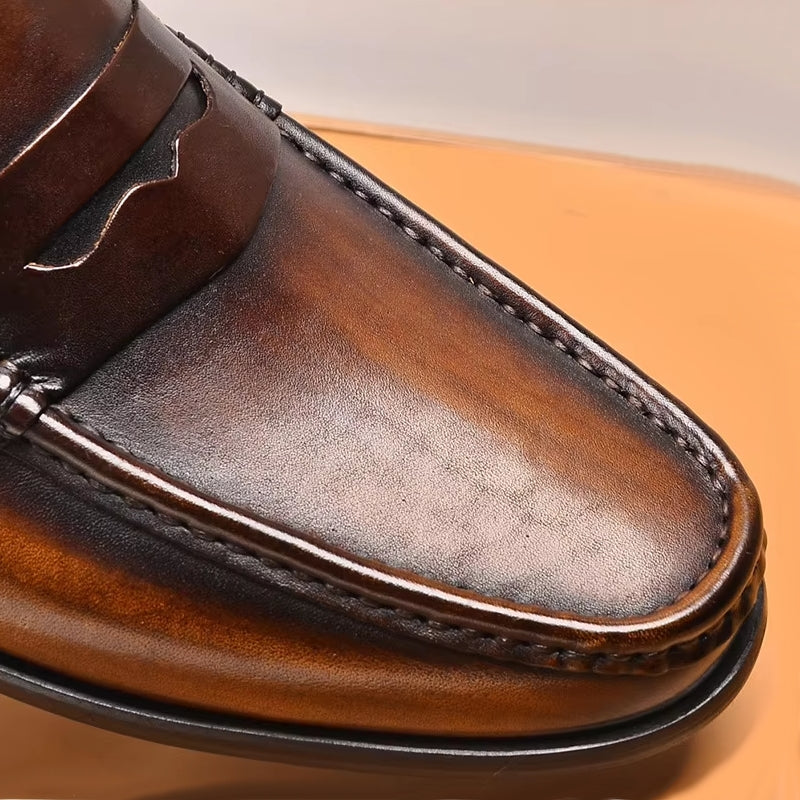 Fashion Business Leather Slip On Loafers Men Dresses Shoes - Tophatter Daily Deals