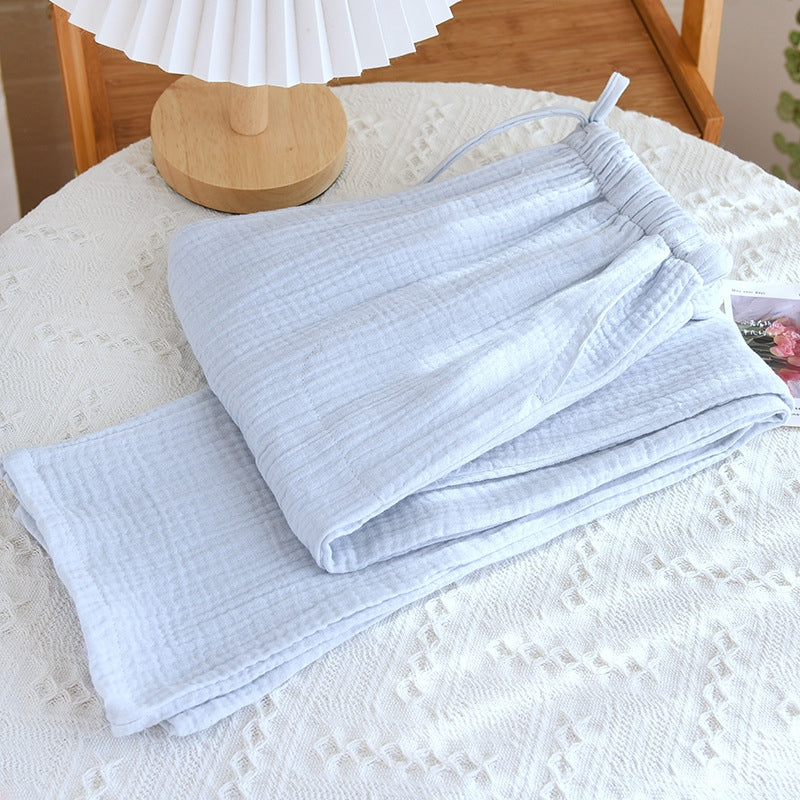 Casual Straight Trousers Home Clothes Pants Light Blue Jumpsuits Pants - Tophatter Daily Deals