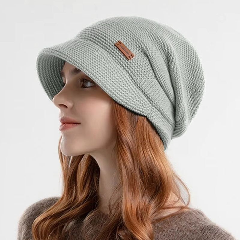 Winter Soft Plush Knitted Hat Gray Cap - Tophatter Daily Deals