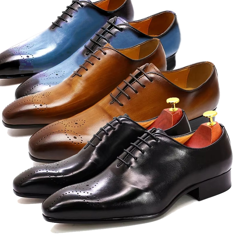 Genuine Calf Leather Men Dress Shoes Men Shoes - Tophatter Daily Deals
