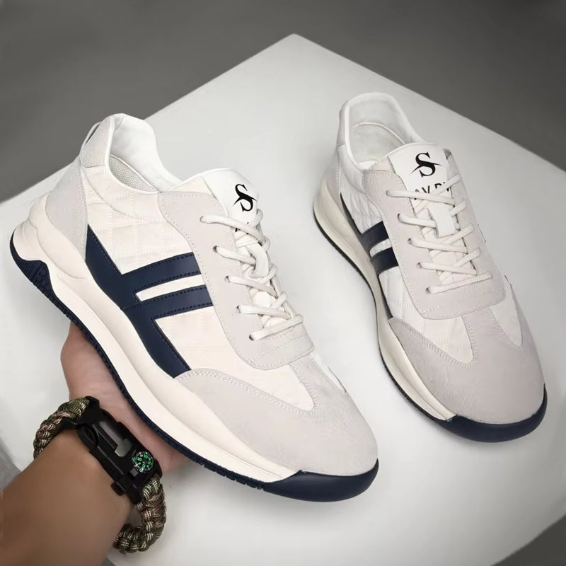 Genuine Leather Lift Sneakers Elevator Shoes Men Sneakers - Tophatter Daily Deals