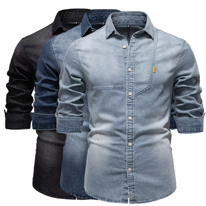 Stylish Comfortable Men Slim Fit Long Sleeve Shirt Men's Shirts - Tophatter Daily Deals
