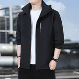 Outdoor Waterproof and Windproof Hooded Windbreaker Coats Black Tracksuits - Tophatter Daily Deals