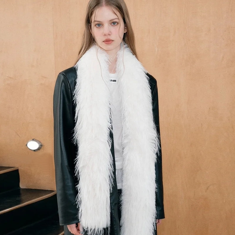 Fluffy Thick Scarf Women Plush Long Strip Scarf Shawl Scarf - Tophatter Daily Deals