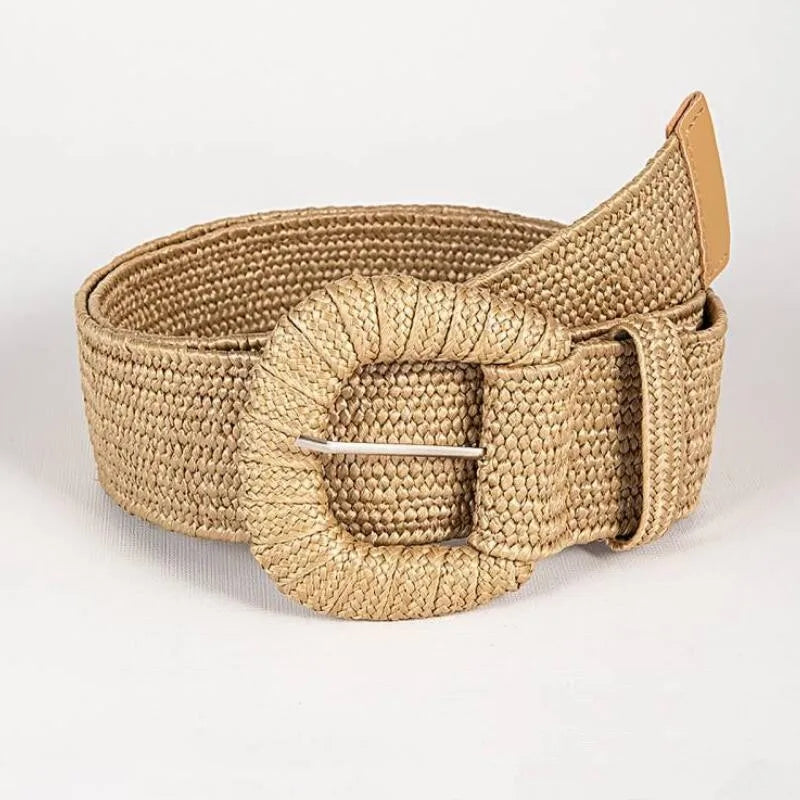 Unisex Braided Belt Adjustability Fake Straw Belt States khaki Belt - Tophatter Daily Deals