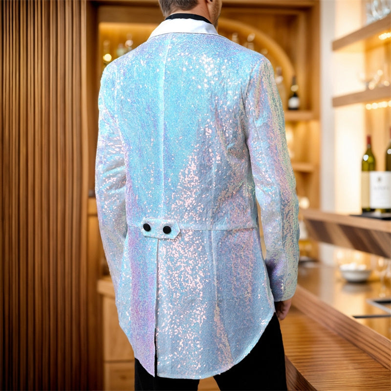 British Style Men Luxury Sequined Tuxedo Suit Jacket Coats & Jackets - Tophatter Daily Deals