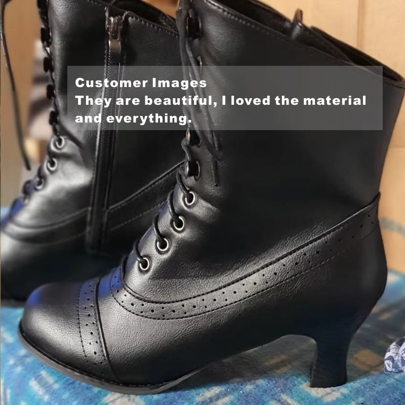 Women Boots PU Leather Victorian Boots Platform Shoes Boots - Tophatter Daily Deals