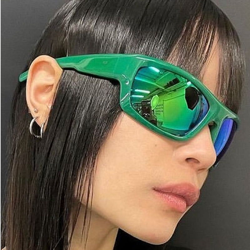 Green Sport Sunglasses Men Women Retro Punk Sunglasses - Tophatter Daily Deals