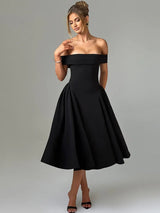 Off-shoulder Backless Sexy Midi Dress Midi Dresses - Tophatter Daily Deals