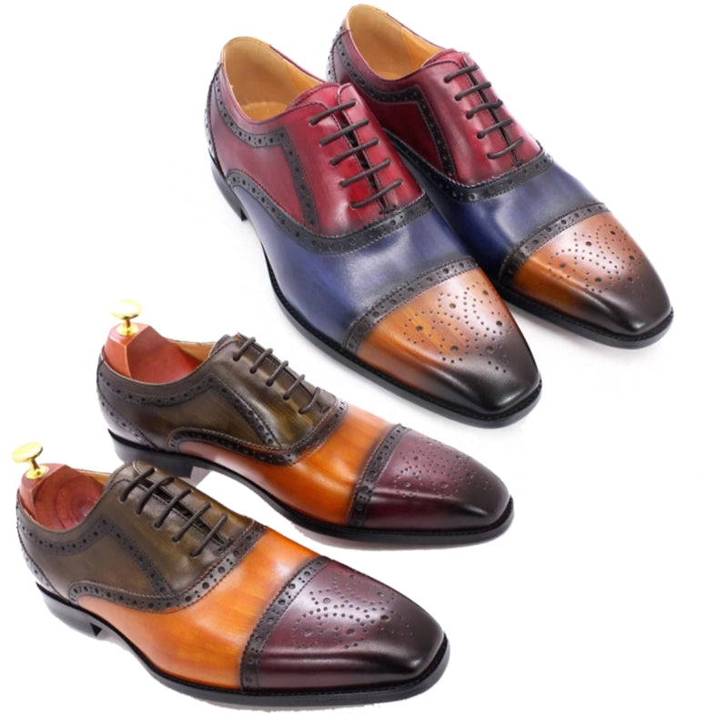 Mixed Color Oxford Cowhide Men Dress Shoes Men Dresses Shoes - Tophatter Daily Deals