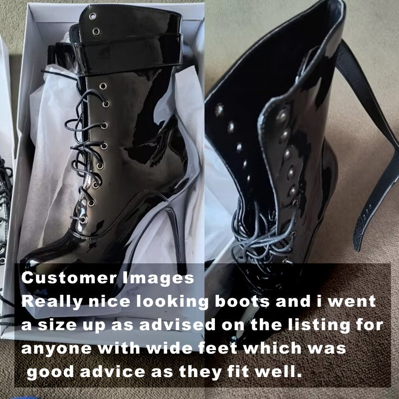 Sexy Single Boots Lace-Up Platform Ankle Short Boots heels - Tophatter Daily Deals