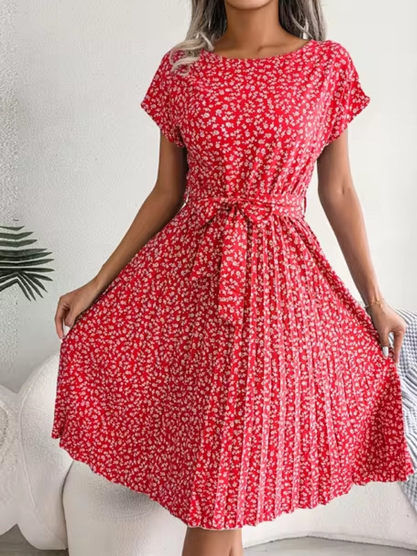 Mini Dress For Women Summer Print Holiday Beach Red Mini Dresses - Tophatter Daily Deals